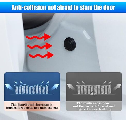 20 PCS Car Door Shock Anti-Shock Pad, Shock Absorbing Buffer Sound Cushion, Car Door Impact Absorber, Suitable for Most Cars (Black) in Saudi Arabia