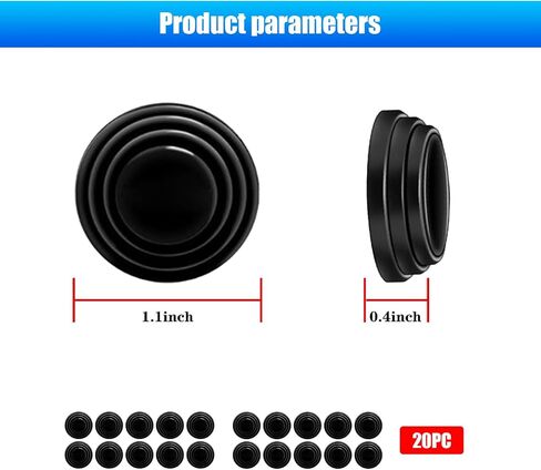 20 PCS Car Door Shock Anti-Shock Pad, Shock Absorbing Buffer Sound Cushion, Car Door Impact Absorber, Suitable for Most Cars (Black) in Saudi Arabia