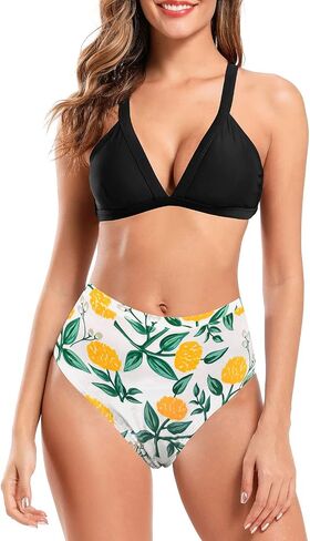 SHEKINI Women's V Neck Push Up Sexy Bikini High Waist Two Piece Swimsuit Triangle Bathing Suit in Saudi Arabia