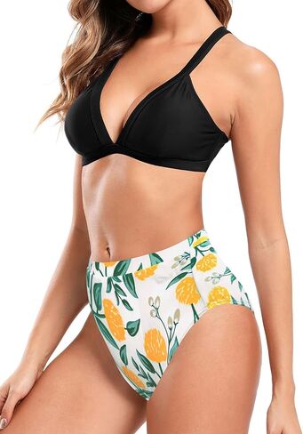 SHEKINI Women's V Neck Push Up Sexy Bikini High Waist Two Piece Swimsuit Triangle Bathing Suit in Saudi Arabia