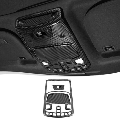 Voodonala for Ford F150 Front Reading Lamp Cover Light Lamp Cover Trim For Ford F-150 F150 2015-2020(Carbon Fiber Black,3Pcs/set) in Saudi Arabia