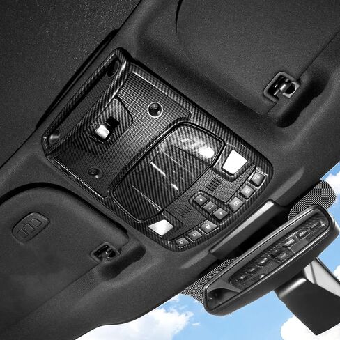 Voodonala for Ford F150 Front Reading Lamp Cover Light Lamp Cover Trim For Ford F-150 F150 2015-2020(Carbon Fiber Black,3Pcs/set) in Saudi Arabia