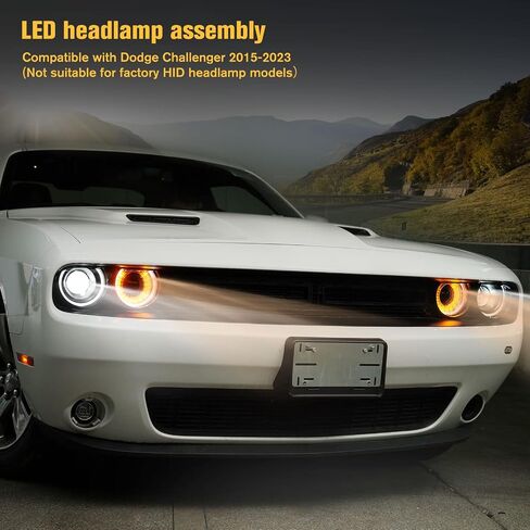Carbon Fiber Front Headlight Cover for Dodge Challenger 2015-2021 Exterior Lamp Headlight Trim Frame Headlight Bezel Set in Saudi Arabia
