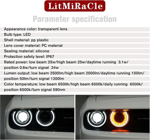 Carbon Fiber Front Headlight Cover for Dodge Challenger 2015-2021 Exterior Lamp Headlight Trim Frame Headlight Bezel Set in Saudi Arabia