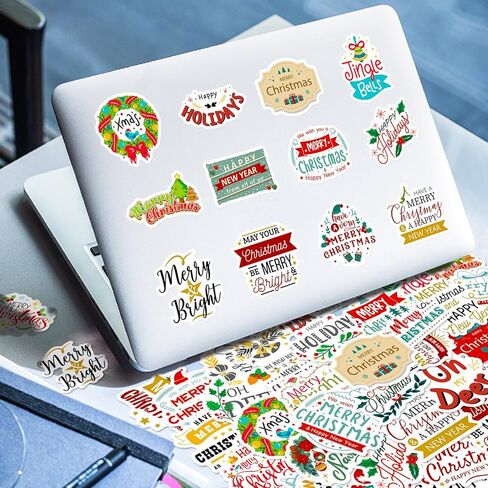 50 Pieces Christmas Inspirational Vinyl Stickers for Crafts Xmas Nativity Scene Stickers Motivational Quote Decals for Glass Jar Window Bottle Gift Box Decorations-50PC in Kuwait