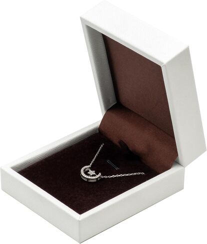 PU Leather Necklace Pendant Box for Wedding,Jewelry Gift Storage Display Case (Black) in Saudi Arabia