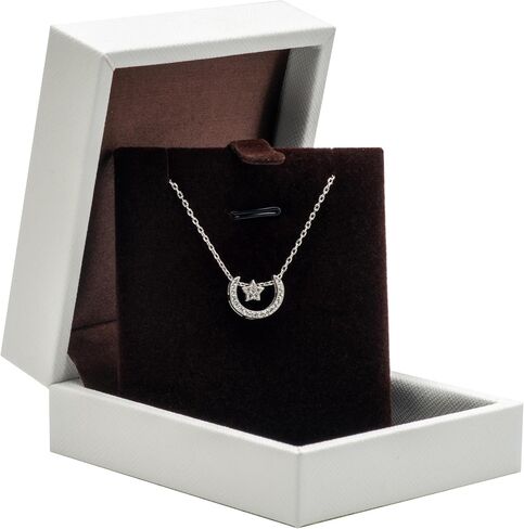 PU Leather Necklace Pendant Box for Wedding,Jewelry Gift Storage Display Case (Black) in Saudi Arabia