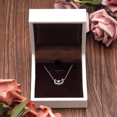 PU Leather Necklace Pendant Box for Wedding,Jewelry Gift Storage Display Case (Black) in Saudi Arabia