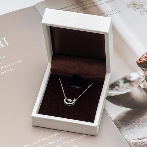 PU Leather Necklace Pendant Box for Wedding,Jewelry Gift Storage Display Case (Black) in Saudi Arabia