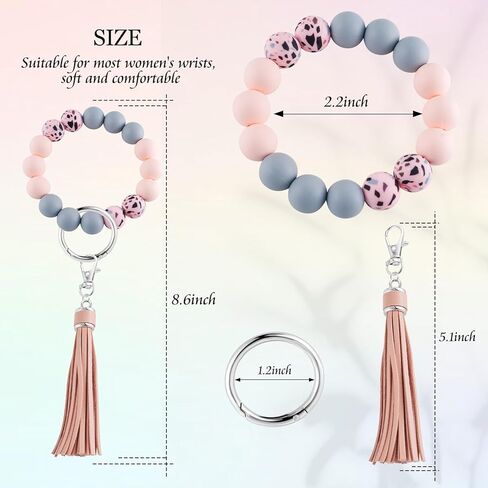 XIUDA Urn Bracelet for Ashes Silicone Bead Key Ring Wristlet with Leather Tassel Wrist Heart Memorial Cremation Bracelet for Women Girls in Saudi Arabia