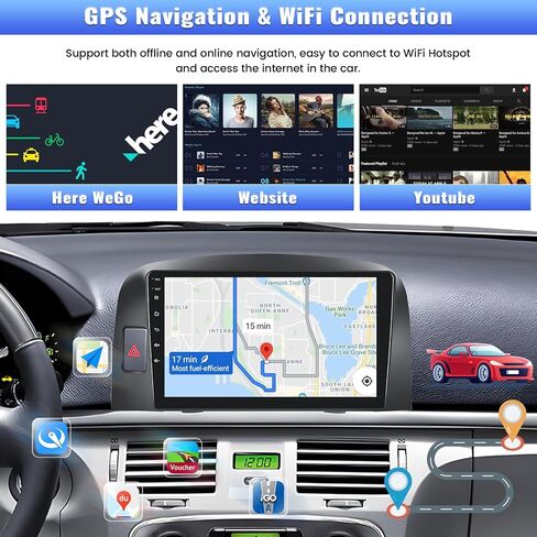 2+64G Android 13 Car Stereo for Hyundai Sonata NF 2004-2008 with Wireless Apple Carplay Android Auto, 9 inch Touch Screen GPS FM RDS HiFi Audio Mirror Link SWC Bluetooth WiFi +AHD Camera & MIC in Saudi Arabia