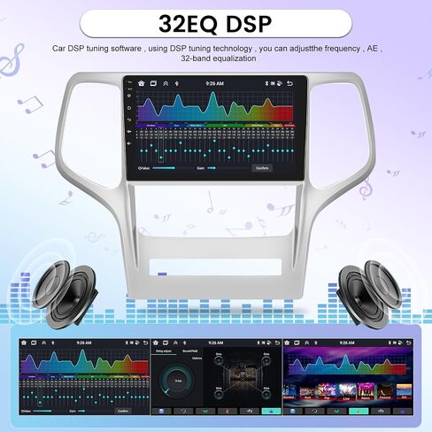[8 Core 4+64G] Android Car Radio for Jeep Grand Cherokee 2008-2013 with Wireless Carplay and Android Auto - 9 Inch IPS 1280 * 720 Touch Screen Car Stereo - DSP 32EQ / WiFi/GPS + AHD Backup Camera in Saudi Arabia