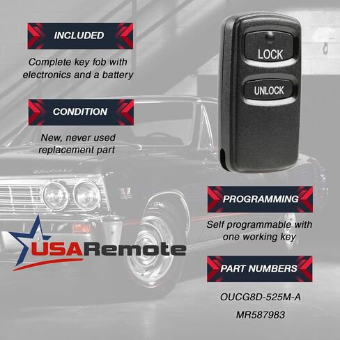Car Key Fob Keyless Entry Remote fits Mitsubishi Endeavor, Eclipse, Galant, Lancer, Montero Sport, Outlander in Kuwait