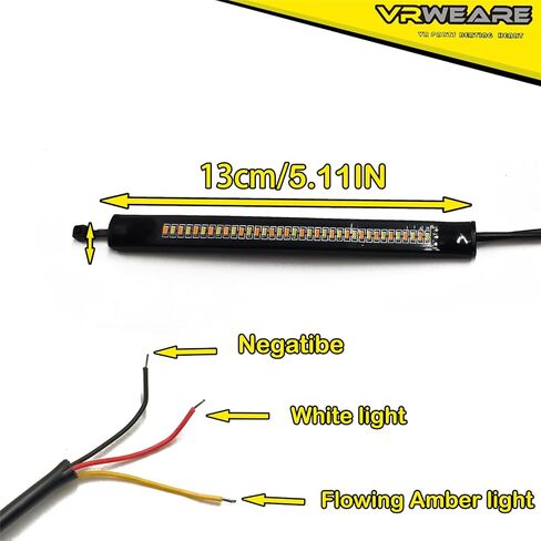 شريط إضاءة مرن قطعتين عالميتين، إشارات انعطاف للدراجات النارية باللون الكهرماني وإضاءة نهارية بيضاء 36 مصباح LED قابل للتعديل ومقاوم للماء، شريط إضاءة وامض مناسب لمعظم الدراجات النارية والسكوتر ATV in Kuwait