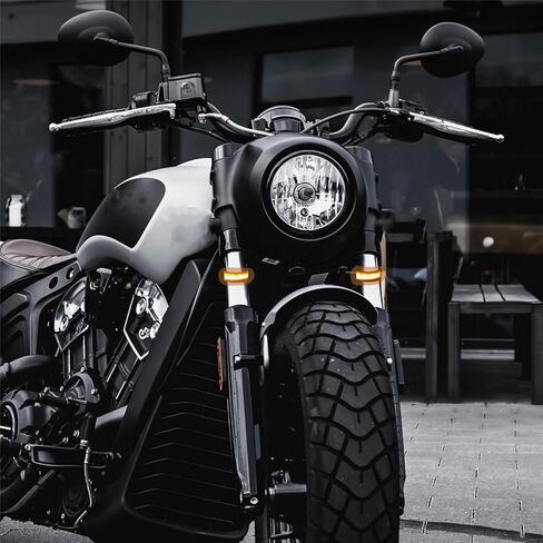 شريط إضاءة مرن قطعتين عالميتين، إشارات انعطاف للدراجات النارية باللون الكهرماني وإضاءة نهارية بيضاء 36 مصباح LED قابل للتعديل ومقاوم للماء، شريط إضاءة وامض مناسب لمعظم الدراجات النارية والسكوتر ATV in Kuwait