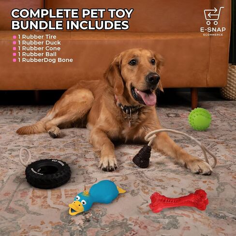 Dog Toys, 5-Piece Set, Dog Toy Bundle, High end chew Toys, All Natural and Safe chew Toys, Great Value Set, Luxury Dog Accessories Hand-Picked from top Manufacturers. in Saudi Arabia