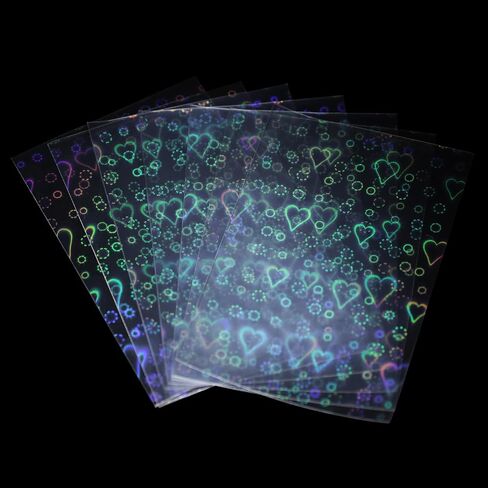 150 Pcs Photocard Sleeves Love Heart Kpop Photocard Sleeves Laser Flashing Card Sleeves Foil Card Protective Sleeve, 61x88mm in Saudi Arabia