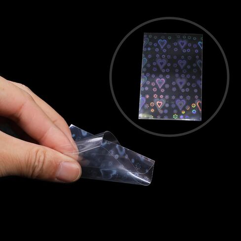 150 Pcs Photocard Sleeves Love Heart Kpop Photocard Sleeves Laser Flashing Card Sleeves Foil Card Protective Sleeve, 61x88mm in Saudi Arabia