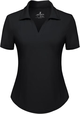 Women's Golf Polo Shirt V Neck Short Sleeve Tennis Shirt Sun Protection Moisture Wicking Athletic Tops in Saudi Arabia