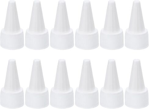 PATIKIL 18/410 Twist Bottle Caps, 12Pcs Plastic Ribbed Edge Squeeze Bottle Replacement Caps with Foam Gasket for Paint Lids Glue Dispensing Bottles, Clear in Saudi Arabia