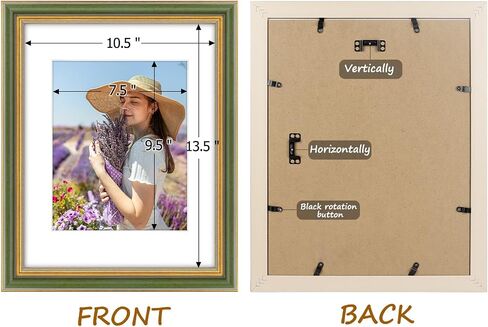 Golden State Art, 8x10 Ornate Picture Frame for 5x7 Photo with Mat or 8x10 Prints without Mat, Real Glass for Wall Mounting and Table Top Horizontally or Vertically (Color:Black Gold, 1 Pack) in Saudi Arabia