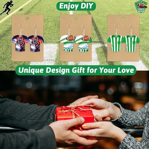 QOUBAI 60 Sets Sublimation Blanks Earrings MDF Sublimation Wood Football Earring Blanks Bulk with Earring Hooks and Jump Rings Sublimation Double Sided Jewelry Ornament Blanks in Saudi Arabia
