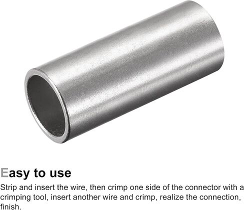 MECCANIXITY Non-Insulated Butt Crimp Terminals 2 AWG for Electrical Wire Splice DIY, Pack of 12 in Saudi Arabia