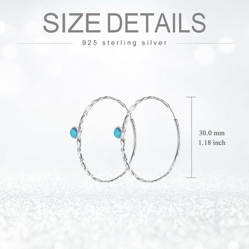 Turquoise Circle Endless Hoop Earrings for Women Sterling Silver Hoop Earrings in Kuwait