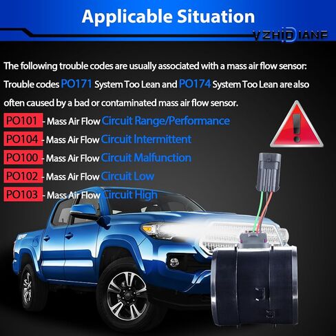 Mass Airflow Sensor AF10044 Fits for:-Chevy Camaro Corvette C1500 2500 3500 Pickup Express for:-GMC K1500 for:-Cadillac Escalade 5.7L 6.5L 1994-2002 OE#86-8308, 25179711, 19207203, 2134657 in Saudi Arabia