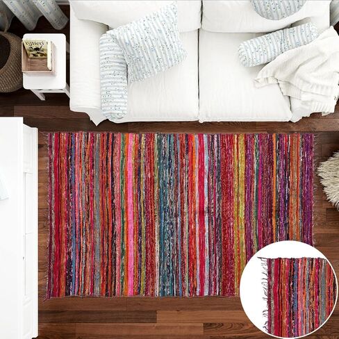 Ekakshx Hand Woven Jute Braided Rug, 2'x3' Natural Color Door Mat Entryway Rug Reversible Farmhouse Accent Rugs for Living Room, Kitchen, Bedroom - 24x36 Inches in Saudi Arabia