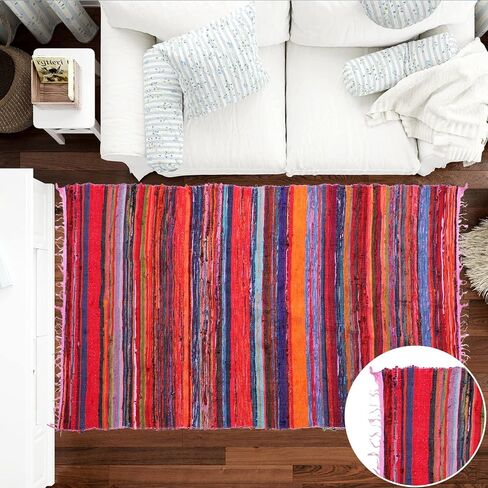 Ekakshx Hand Woven Jute Braided Rug, 2'x3' Natural Color Door Mat Entryway Rug Reversible Farmhouse Accent Rugs for Living Room, Kitchen, Bedroom - 24x36 Inches in Saudi Arabia
