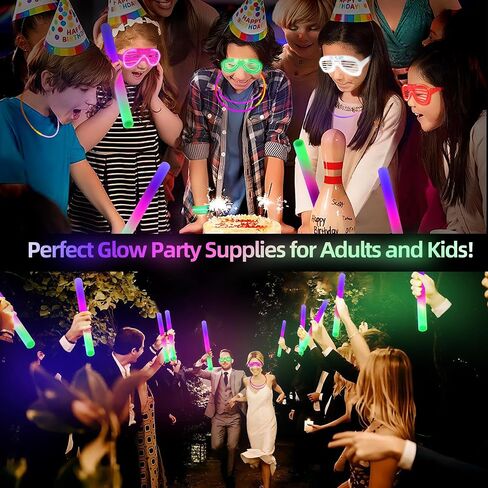 132PCS Glow in the Dark Party Supplies, 16PCS Foam Glow Sticks, 16PCS Light Up Glasses and 100PCS Glow Sticks Bracelets, Neon Party LED Party Favors for Glow Party ,Wedding,Concert,Raves and Birthday in Saudi Arabia
