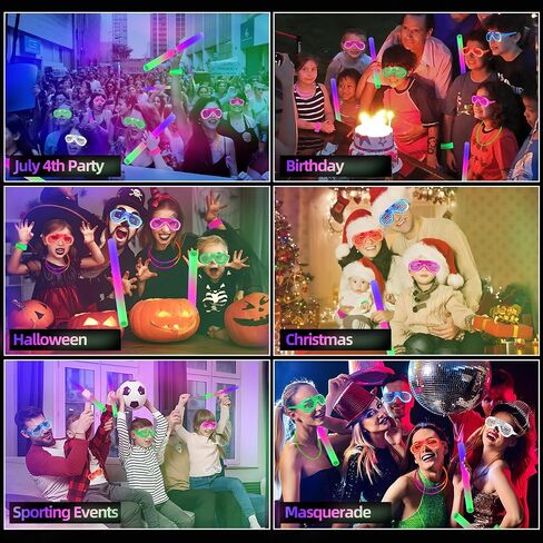 132PCS Glow in the Dark Party Supplies, 16PCS Foam Glow Sticks, 16PCS Light Up Glasses and 100PCS Glow Sticks Bracelets, Neon Party LED Party Favors for Glow Party ,Wedding,Concert,Raves and Birthday in Saudi Arabia