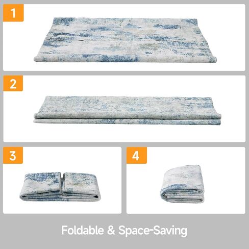 سجادة قابلة للغسل 2×3، سجادة منطقة صغيرة مجردة حديثة، سجادة متوسطة الحجم غير قابلة للانزلاق، سجاد سجاد داخلي قابل للطي للمدخل، المطبخ، الحمام، الغسيل، سجادة الباب، بني فاتح + متعدد in Kuwait