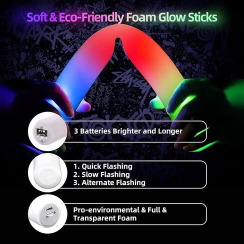 132PCS Glow in the Dark Party Supplies, 16PCS Foam Glow Sticks, 16PCS Light Up Glasses and 100PCS Glow Sticks Bracelets, Neon Party LED Party Favors for Glow Party ,Wedding,Concert,Raves and Birthday in Saudi Arabia
