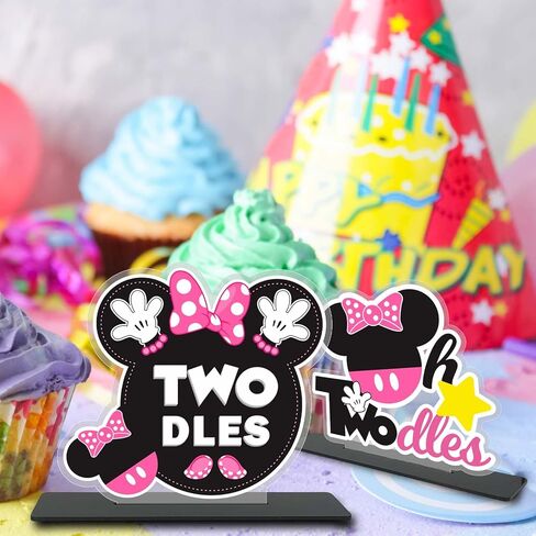 الكرتون الذهبي الوردي الفأر سعيد 2 عيد ميلاد الجدول المركزية الجدول القبعات أوه twodles موضوع الجدول ديكورات ديكور لصبي فتاة الأميرة 2 عيد ميلاد لوازم حفلات التصوير الفوتوغرافي كشك الصور الدعائم in Kuwait