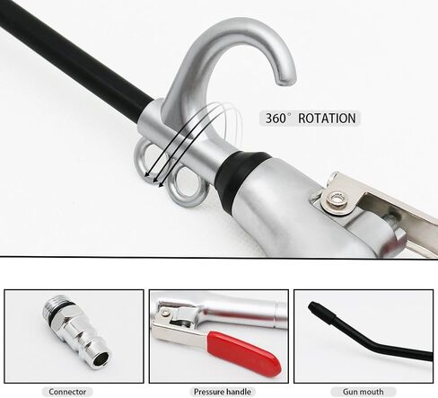 مسدس نفخ الهواء، مسدس نفخ فوهة الهواء Nanhong، مع فوهة تدفق هواء بتصميم حماية مطاطية من الألومنيوم تتكيف مع ملحقات ضاغط الهواء، أداة نفخ الغبار (قياسية) in Kuwait