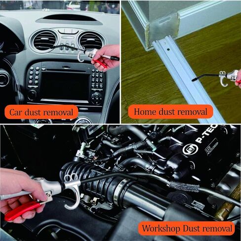 مسدس نفخ الهواء، مسدس نفخ فوهة الهواء Nanhong، مع فوهة تدفق هواء بتصميم حماية مطاطية من الألومنيوم تتكيف مع ملحقات ضاغط الهواء، أداة نفخ الغبار (قياسية) in Kuwait