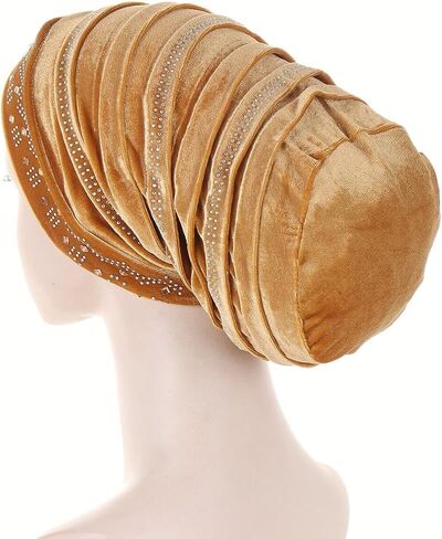 Rhinestone Hijab Turban Hats for Women Beanies Bandana Headwrap Cap Beanies Headwear Headscarf Undercap Turban Hat in Kuwait