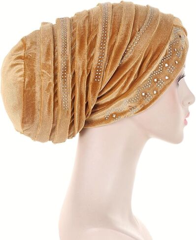 Rhinestone Hijab Turban Hats for Women Beanies Bandana Headwrap Cap Beanies Headwear Headscarf Undercap Turban Hat in Kuwait