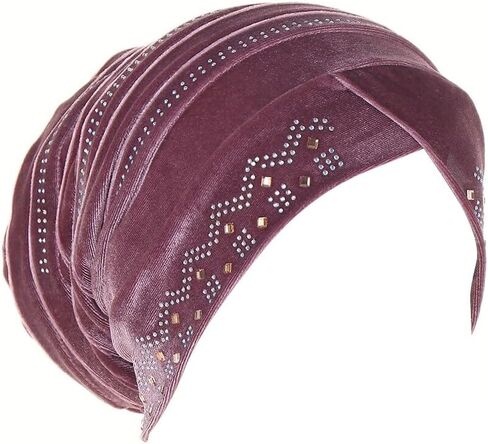 Rhinestone Hijab Turban Hats for Women Beanies Bandana Headwrap Cap Beanies Headwear Headscarf Undercap Turban Hat in Kuwait