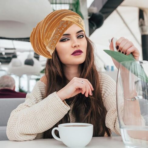 Rhinestone Hijab Turban Hats for Women Beanies Bandana Headwrap Cap Beanies Headwear Headscarf Undercap Turban Hat in Kuwait