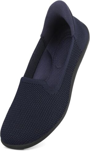 حذاء نسائي من KBZone بمقدمة عريضة سهل الارتداء، حذاء مسطح مريح بمقدمة مستديرة شبكية للمشي in Kuwait