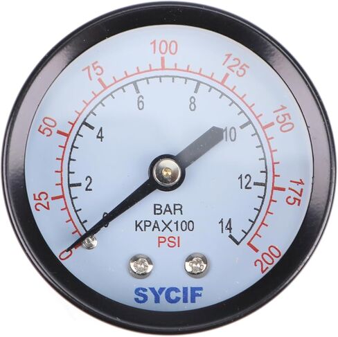 FridayParts Air Compressor 0-200 PSI Pressure Hydraulic Gauge 2" Face Back Mount 1/4" NPT in Saudi Arabia
