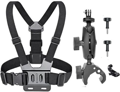 Fotoleey Camera Bicycle Mount Kit Bicycle Mount Chest Strap Mount+ Handlebar Mount for GoPro Hero 12, Hero 11, Hero 10, Ace Pro, Ace in Kuwait