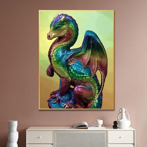 BOMUVI Paint by Numbers for Adults Beginner Paint by Numbers for Adults Dragon DIY Paint by Number Kits Acrylic Painting Color Dragon Paint by Number Kits on Canvas Paint by Number Adults 16x20 in in Saudi Arabia