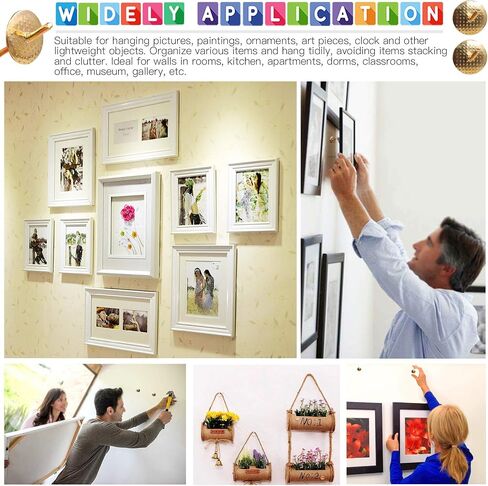 Glarks 85Pcs Assorted 10lbs 20lbs 40lbs 60lbs One Step Hangers Set, Quick Photo Picture Frame Hangers Alloy Nail Hooks Plaster Picture Hanging Kit for Clock, Mirror on Wooden Drywall in Saudi Arabia
