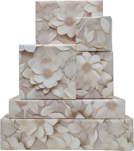 Dtiafu White Wedding Wrapping Pure and Honest Flowers Designs for Women Girls Bridal Mothers Day Birthday Holiday Thanksgiving - 20 x 28 Inch Per Sheet (6 Sheet) in Kuwait