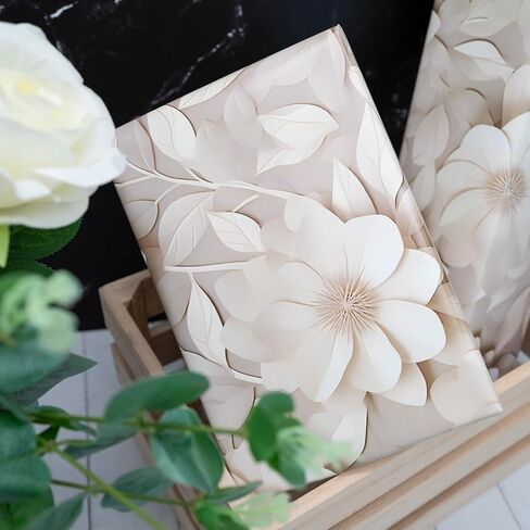 Dtiafu White Wedding Wrapping Pure and Honest Flowers Designs for Women Girls Bridal Mothers Day Birthday Holiday Thanksgiving - 20 x 28 Inch Per Sheet (6 Sheet) in Kuwait