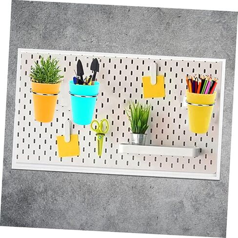 SOLUSTRE 6pcs Orifice Round Hook Metal Pegboard Metal Cup Holder Metal Hangers Pegboard Accessories Pegboard Ring Tool Holder Peg Hooks Garage Organization Hook Peg Board Jar Holder Metal in Kuwait